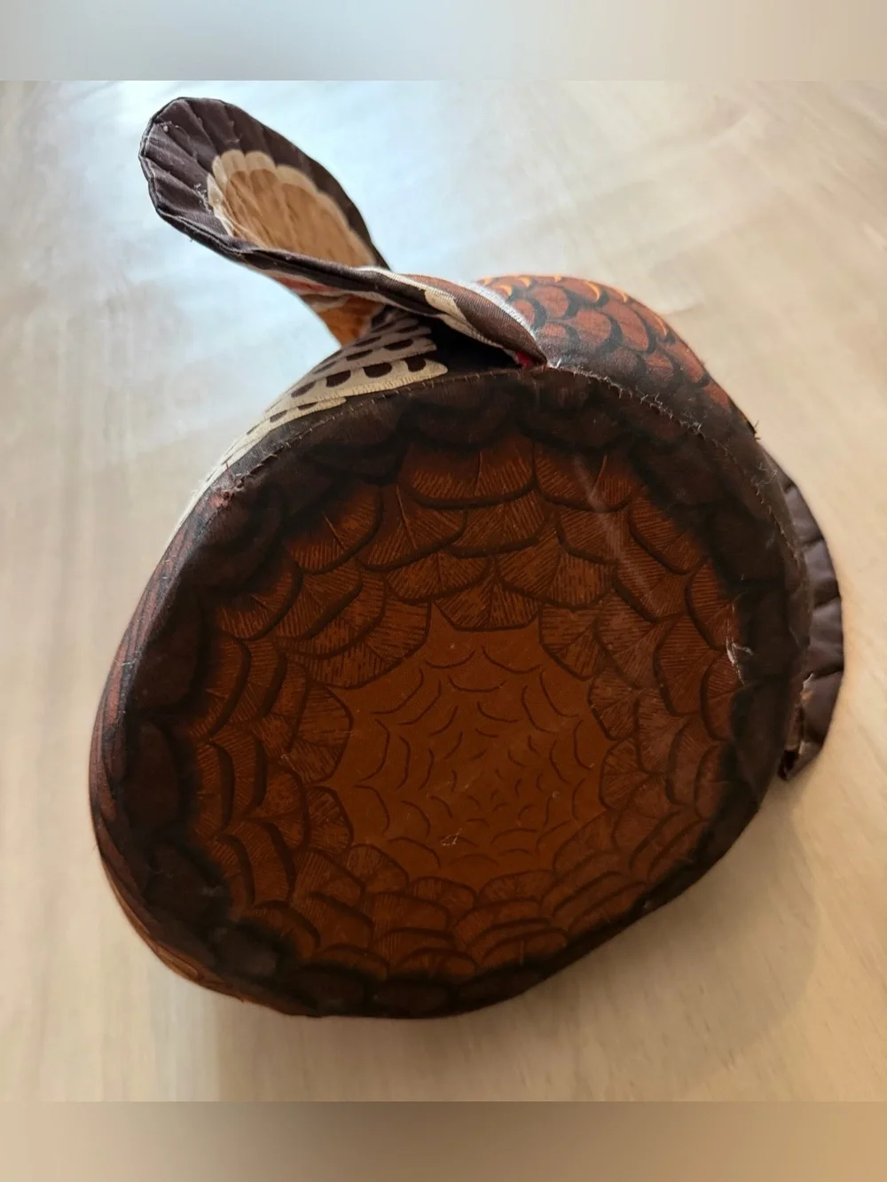 Vintage Turkey Bird Plush Stuffed Animal Handmade Thanksgiving Centerpiece